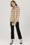 Checks Brown Jacket For Women