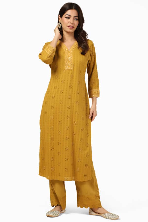 Yellow Cotton Kurti For Women