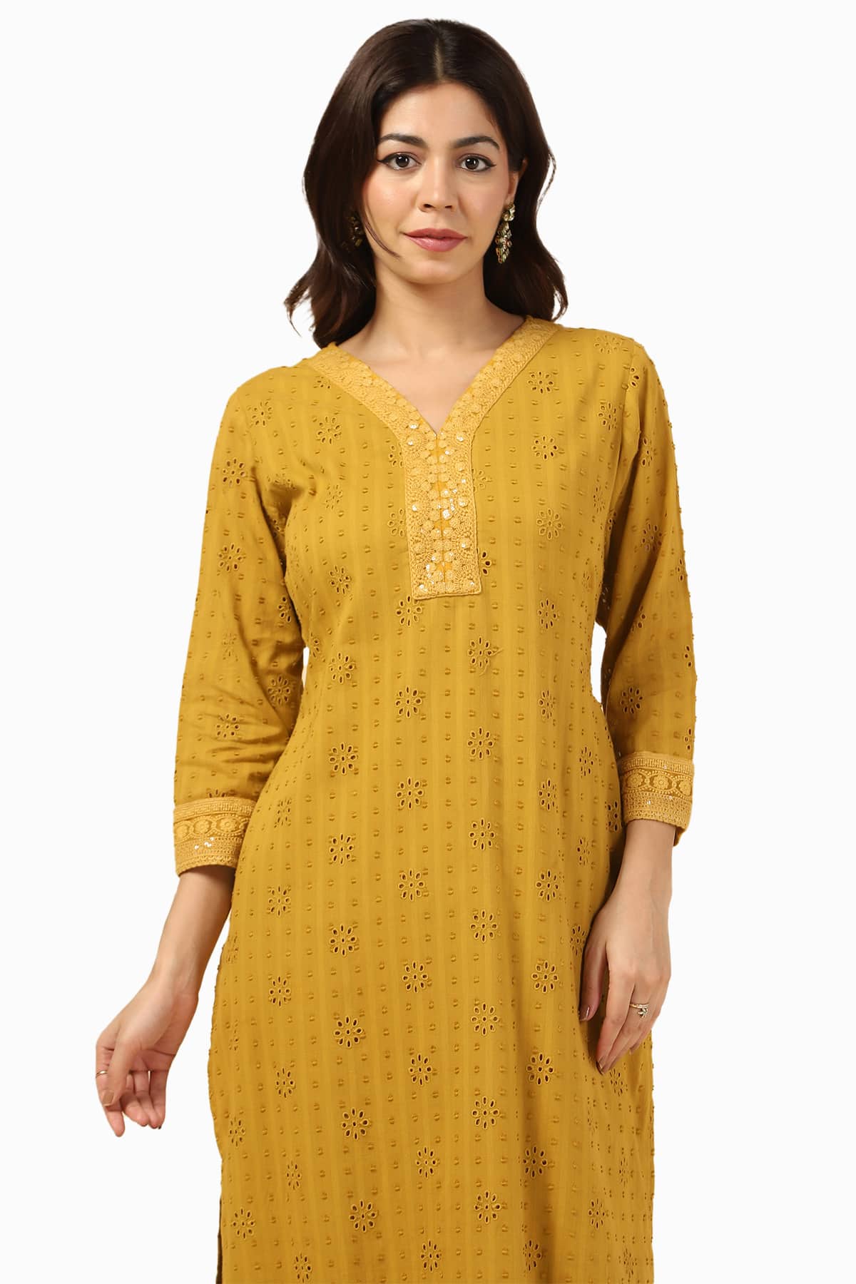 Yellow Cotton Kurti For Women