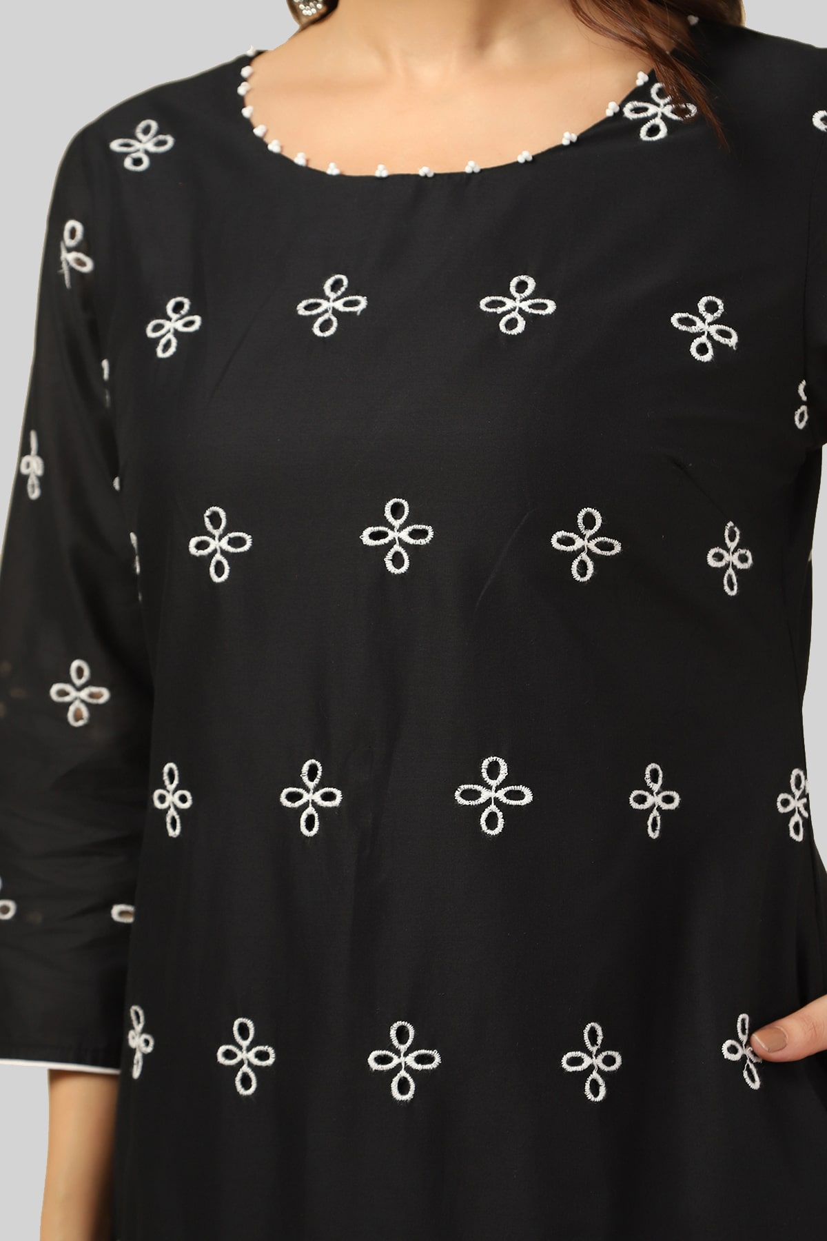 Embroidered Black Kurti For Women