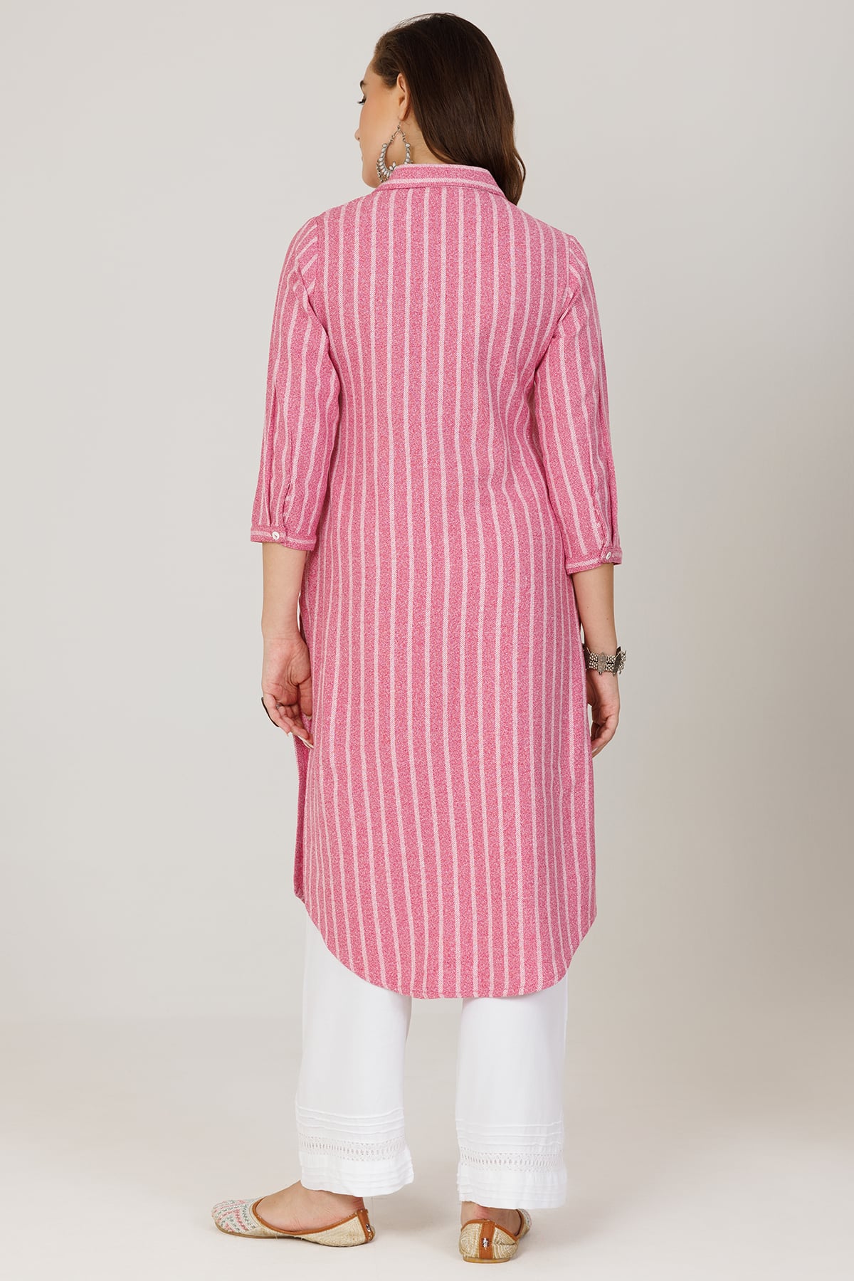 Winter Pashmina Pink Kurti For Women