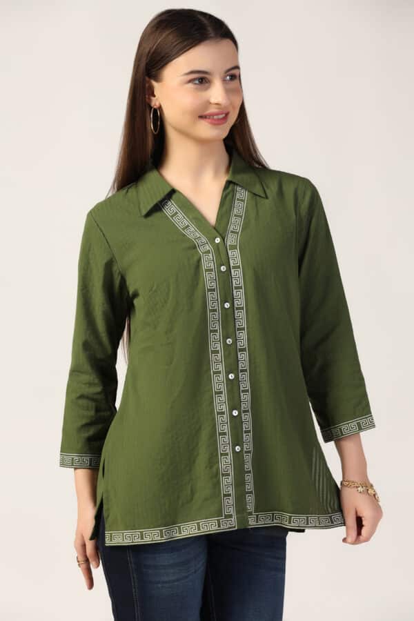 Forest Green Shirt For Ladies