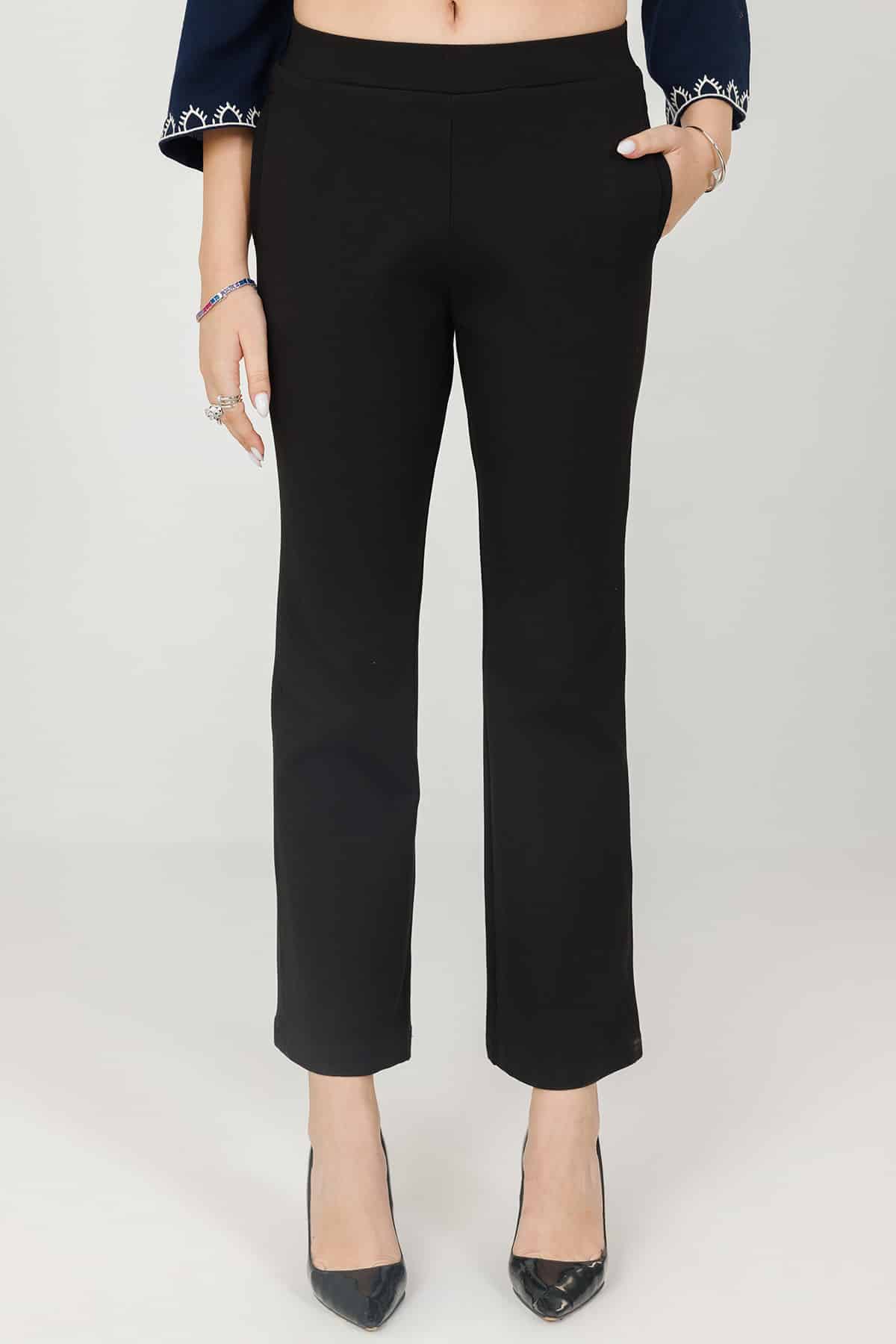 Solid Black Pants For Women