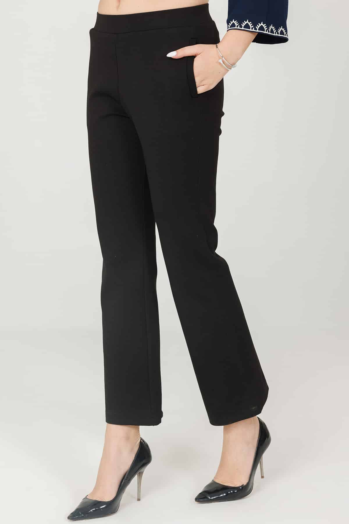 Solid Black Pants For Women