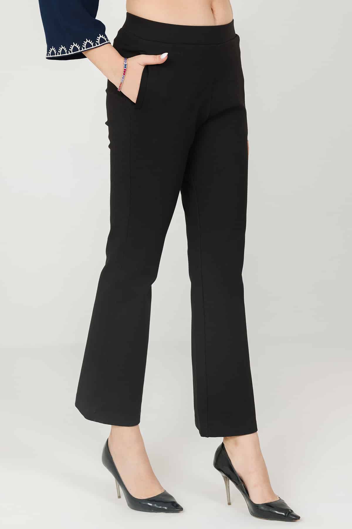 Solid Black Pants For Women