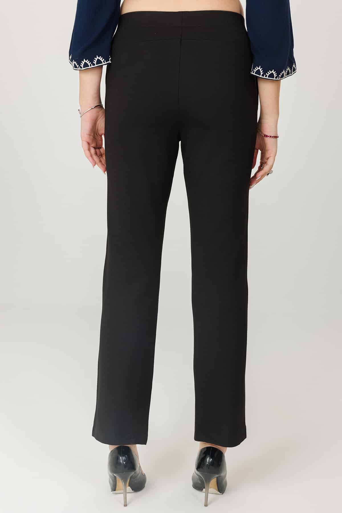 Solid Black Pants For Women