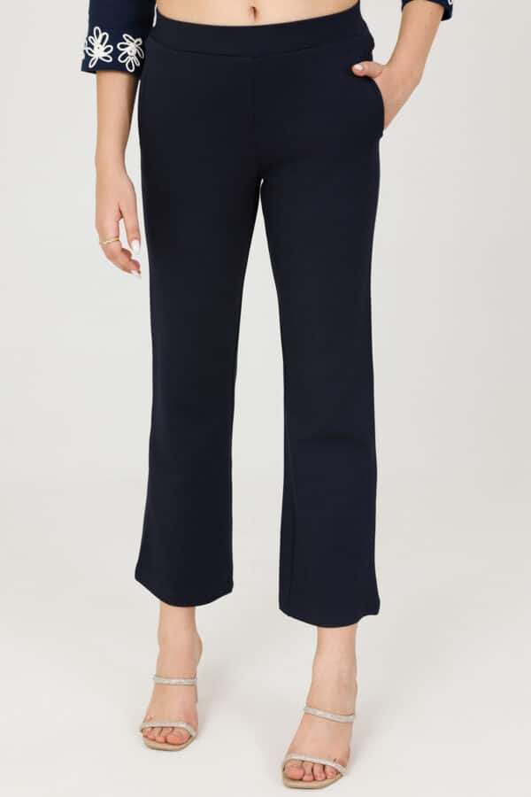 Solid Blue Pants For Women