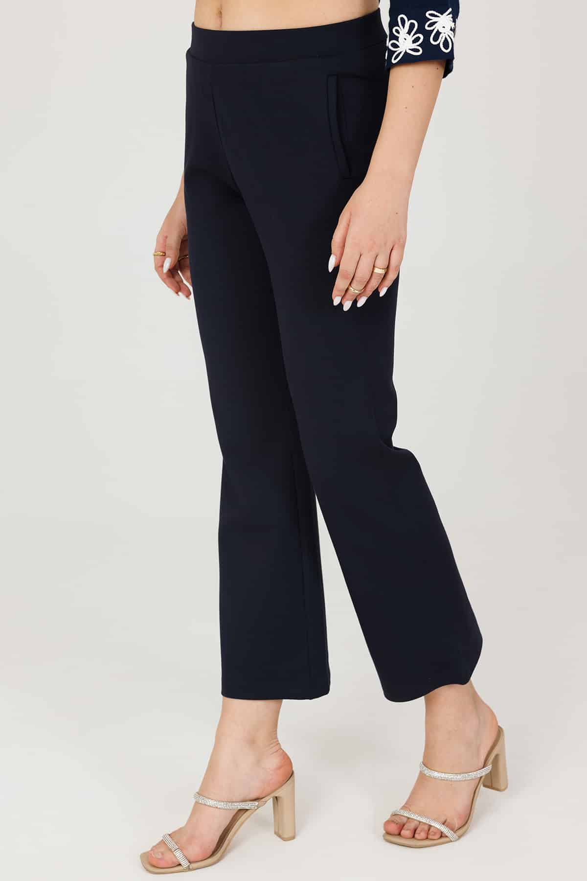 Solid Blue Pants For Women