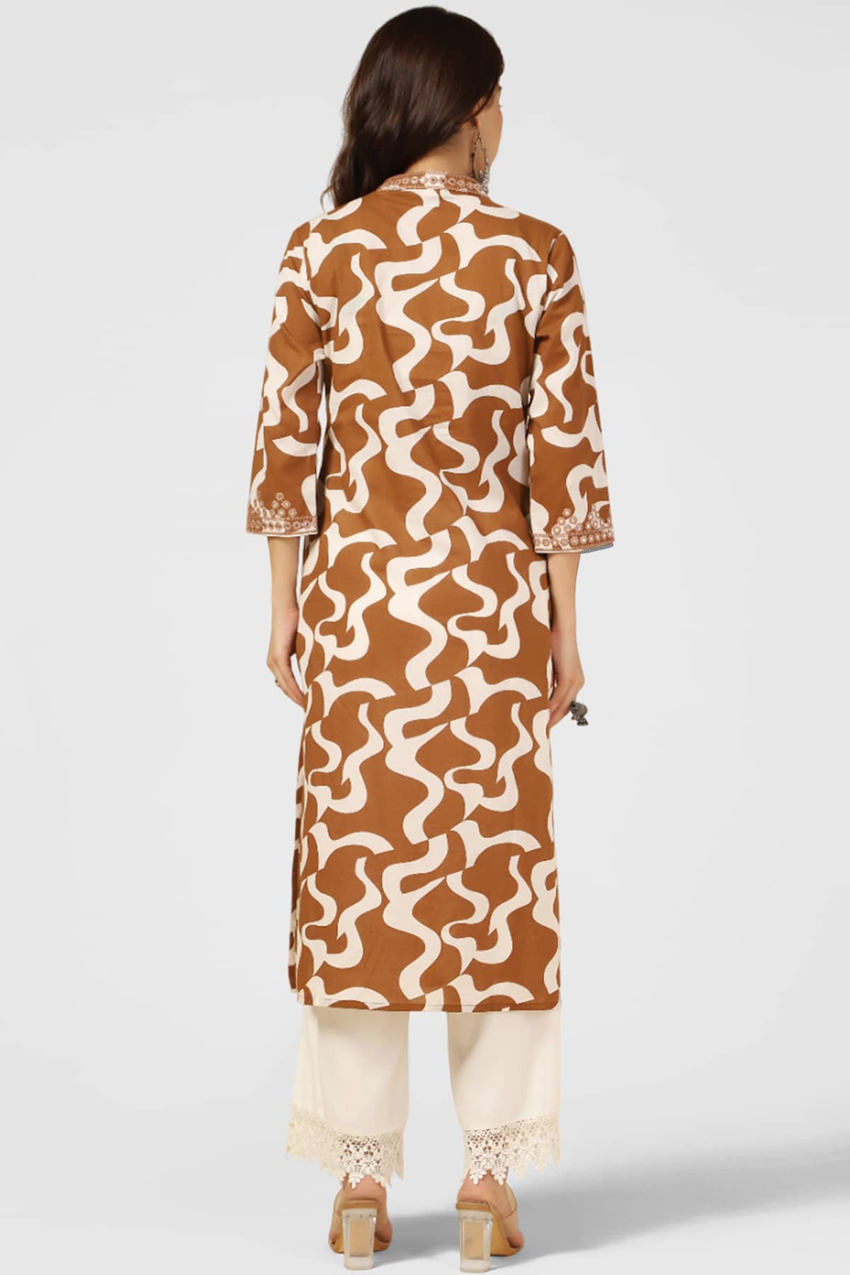 White And Brown Kurtis For Women