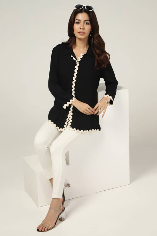 Solid Black Shirt For Women