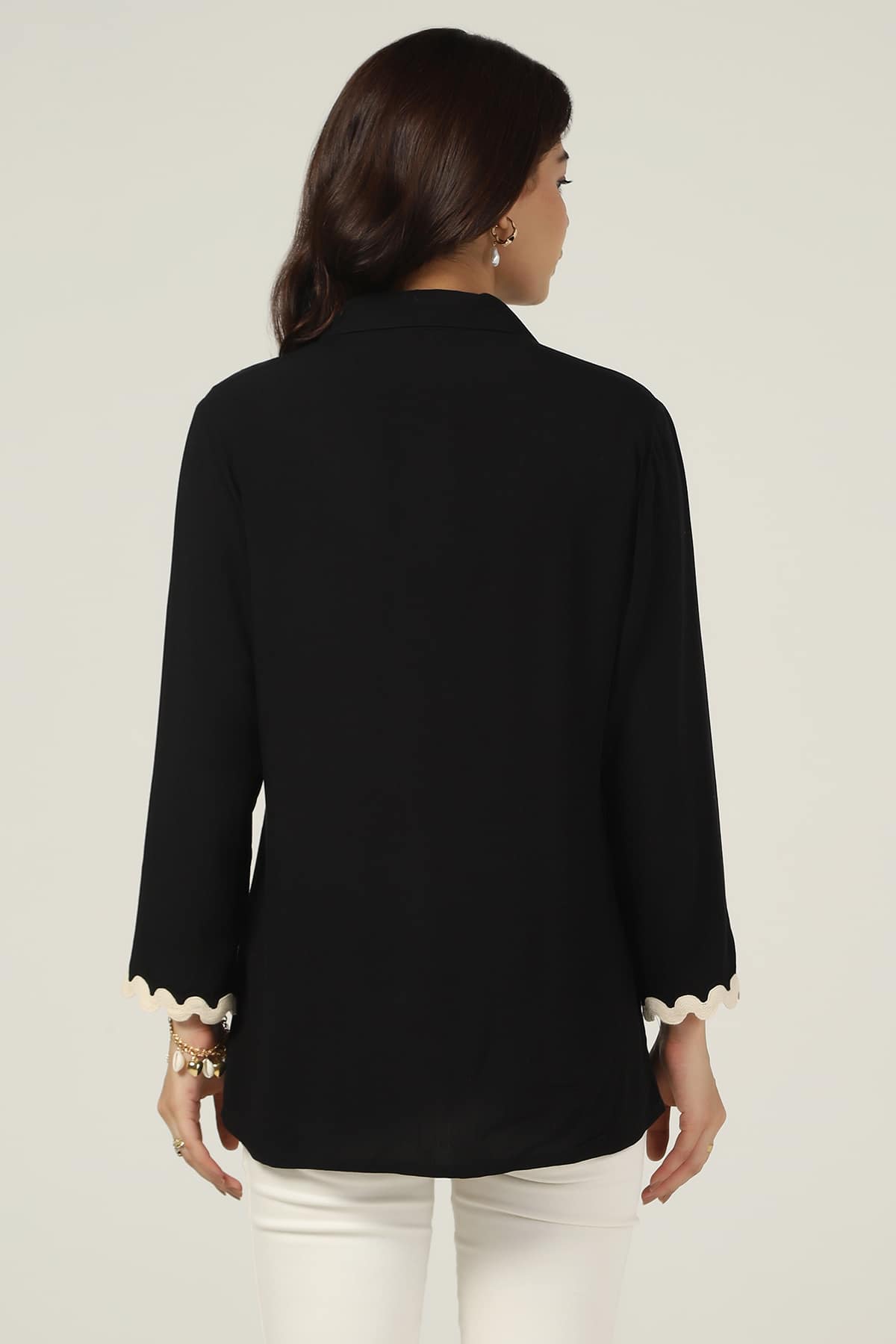 Solid Black Shirt For Women