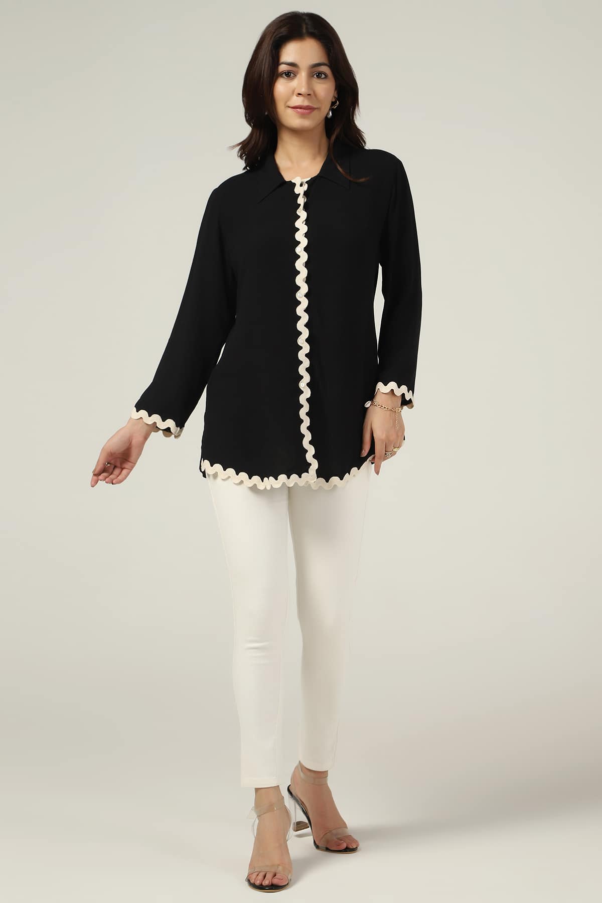 Solid Black Shirt For Women