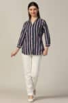 Blue Stripe Shirt For Women