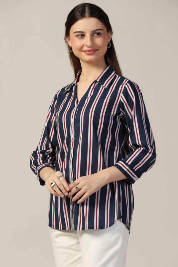 Blue Stripe Shirt For Women
