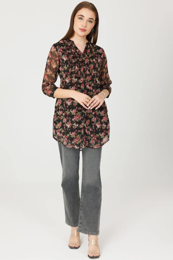 Pintuck Black Tunics For Women