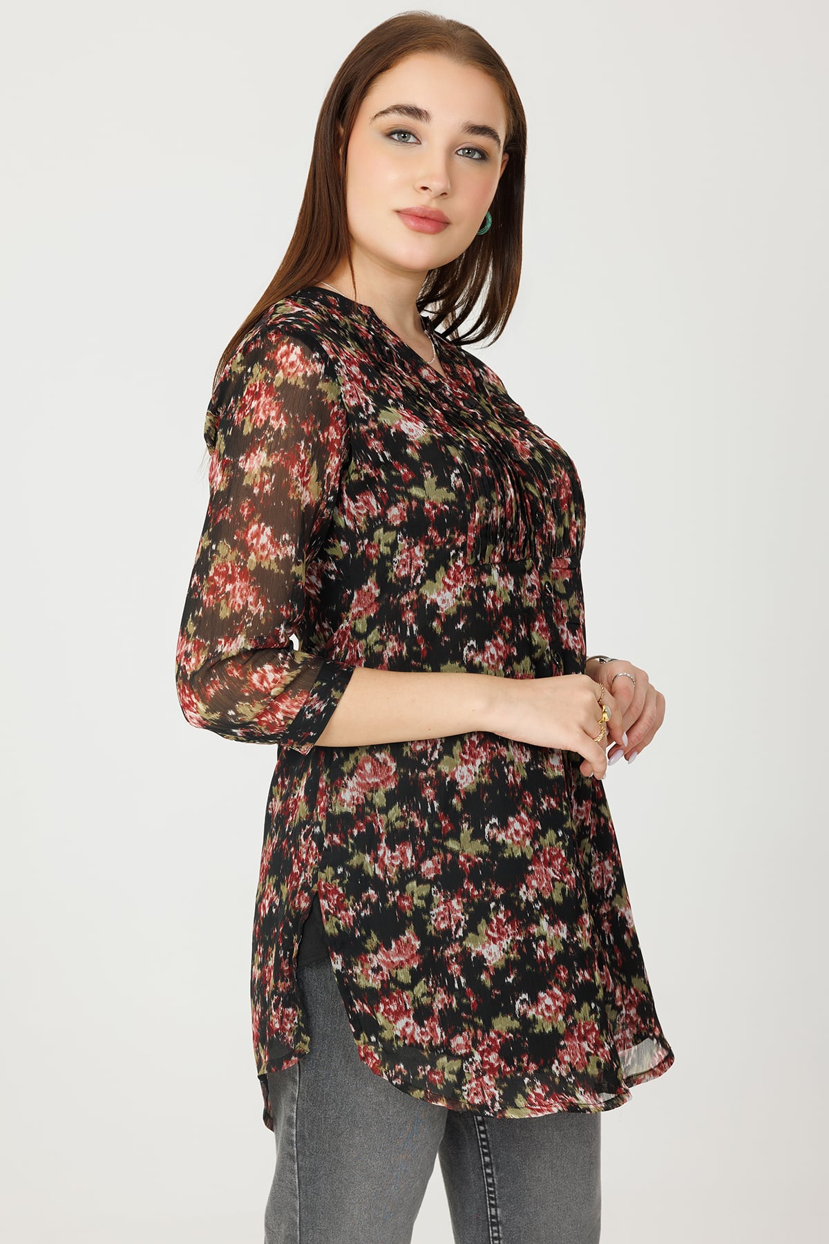 Pintuck Black Tunics For Women