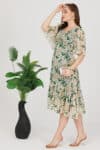 Printed Green Dress Women