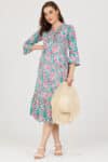 Printed Woman Blue Dress
