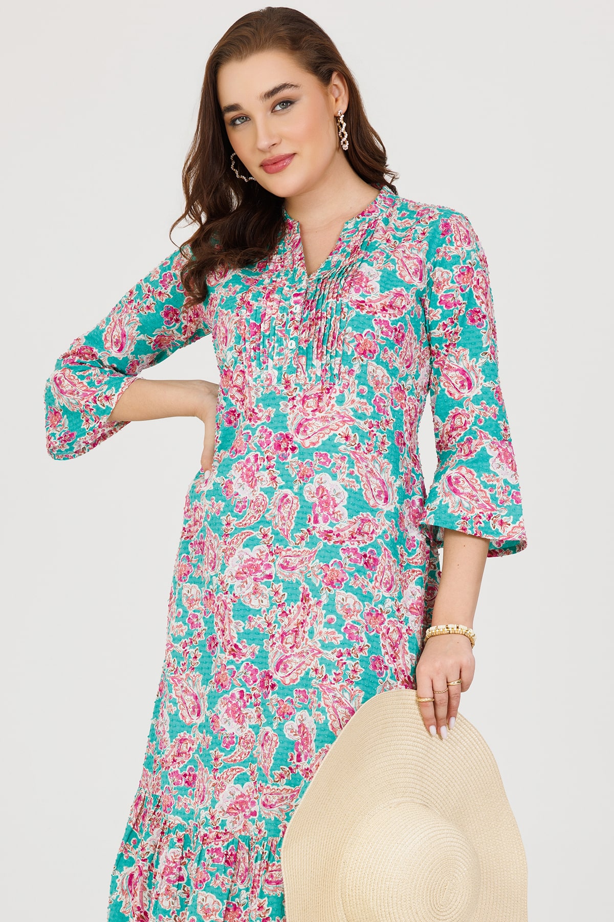 Printed Woman Blue Dress