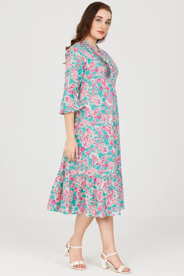 Printed Woman Blue Dress