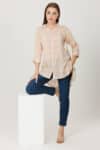Cream Checks Shirt For Women