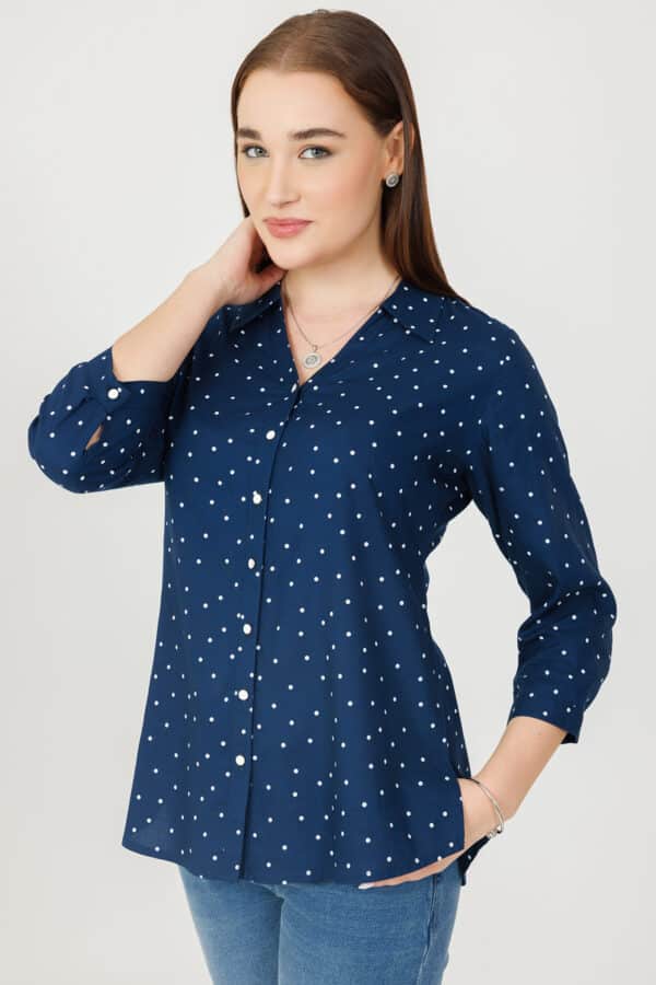 Printed Shirt For Women Blue