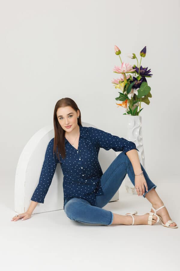 Printed Shirt For Women Blue