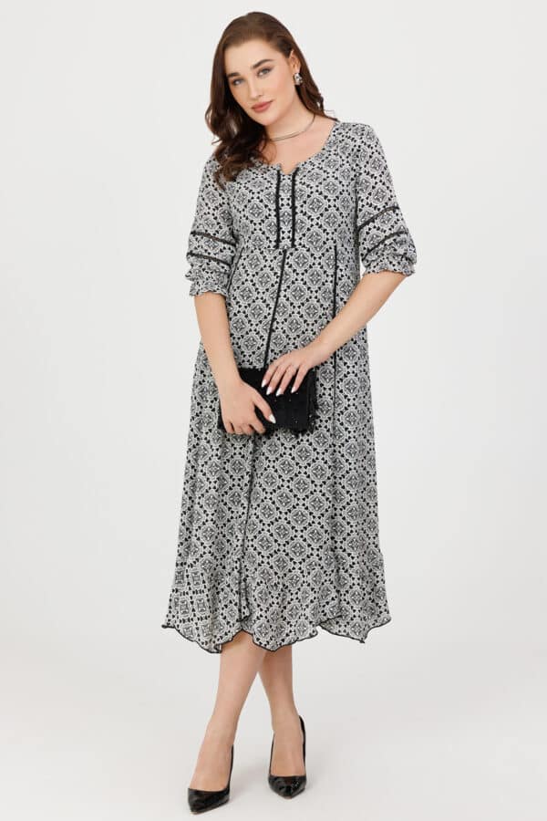 Black And White Printed Dress For Women India