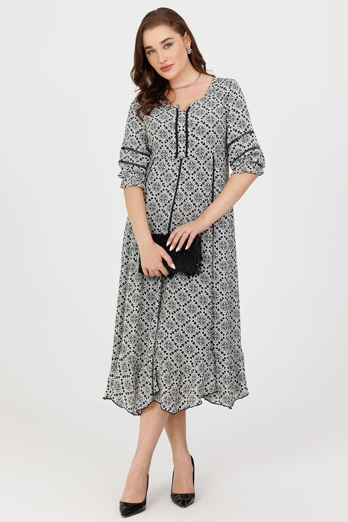 Black And White Printed Dress For Women India
