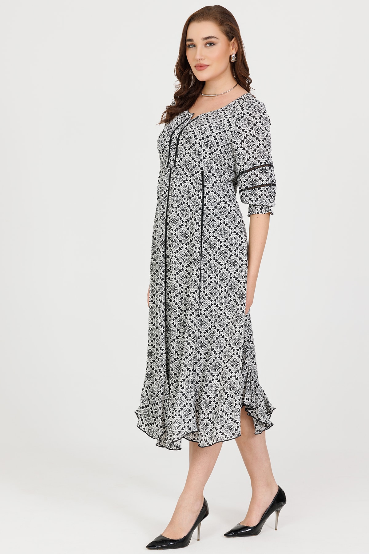 Black And White Printed Dress For Women India