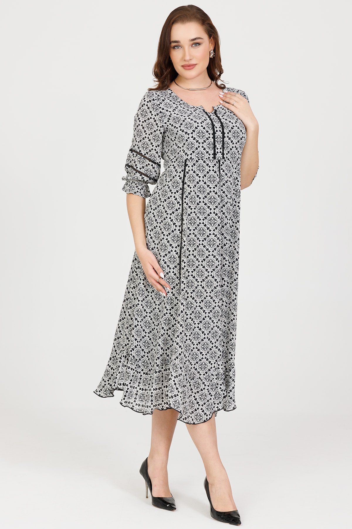Black And White Printed Dress For Women India