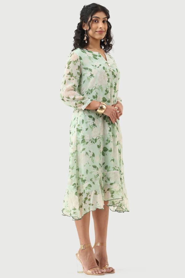 Printed Green Dress For Women