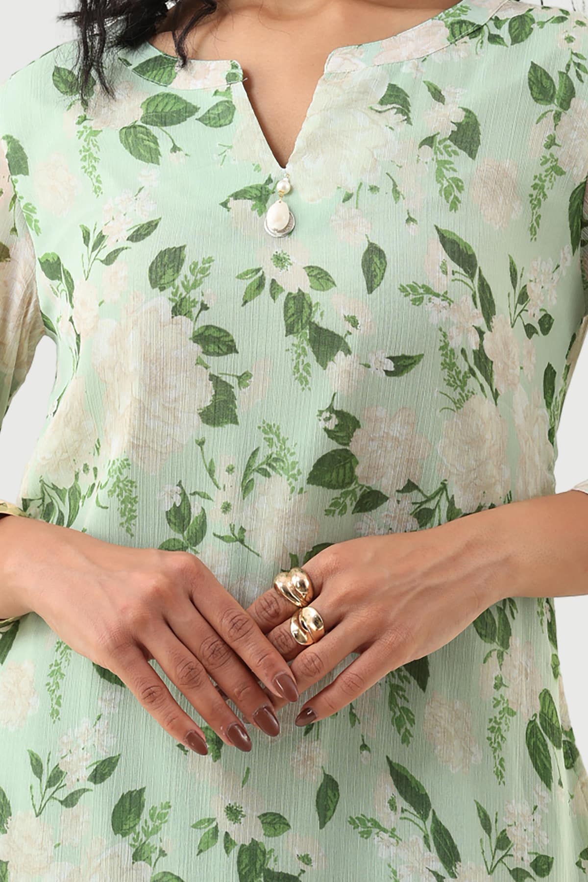 Printed Green Dress For Women