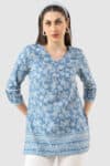 Printed Blue Tunic For Women