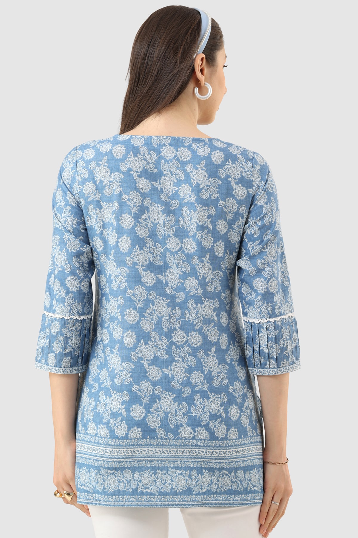 Printed Blue Tunic For Women