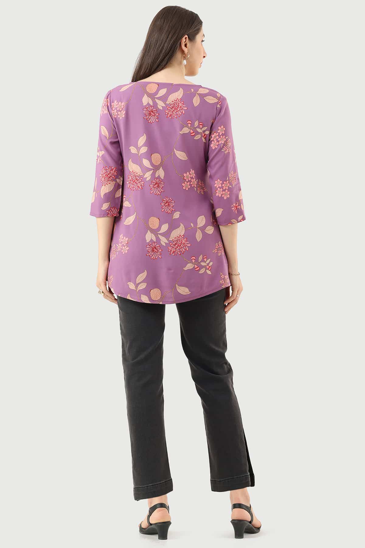 Printed Lavender Tunic For Women