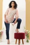 Printed Peach Top Ladies