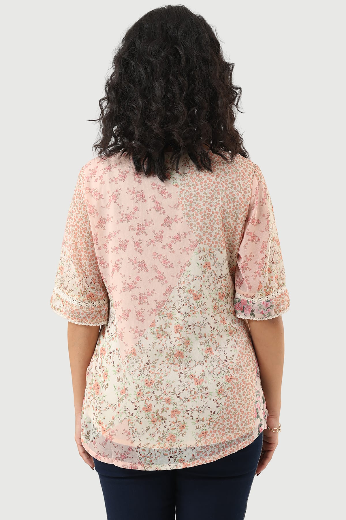 Printed Peach Top Ladies