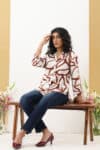 White Printed Shirt Women's