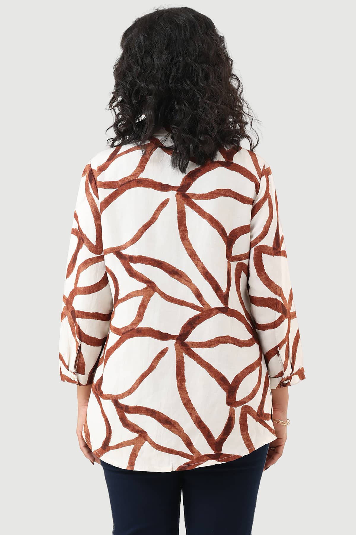 White Printed Shirt Women's