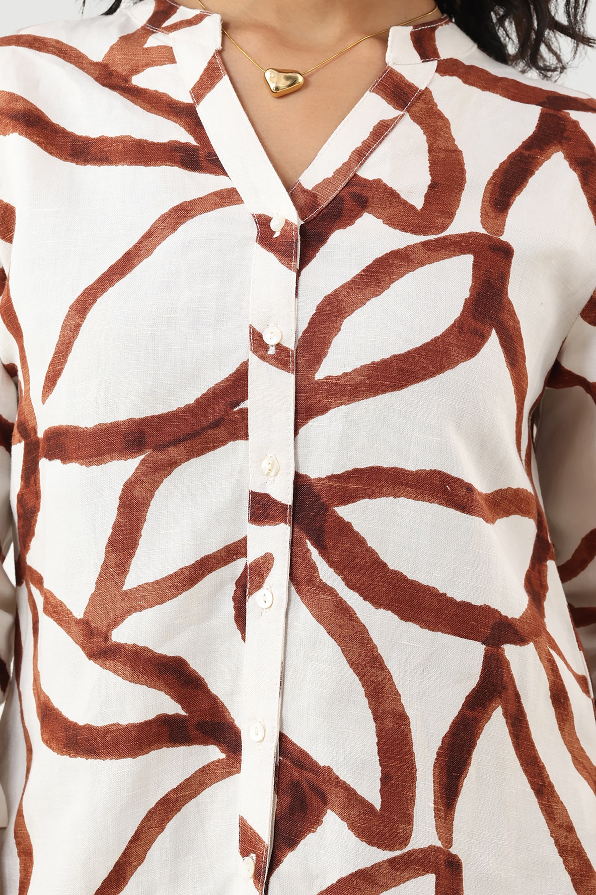 White Printed Shirt Women's