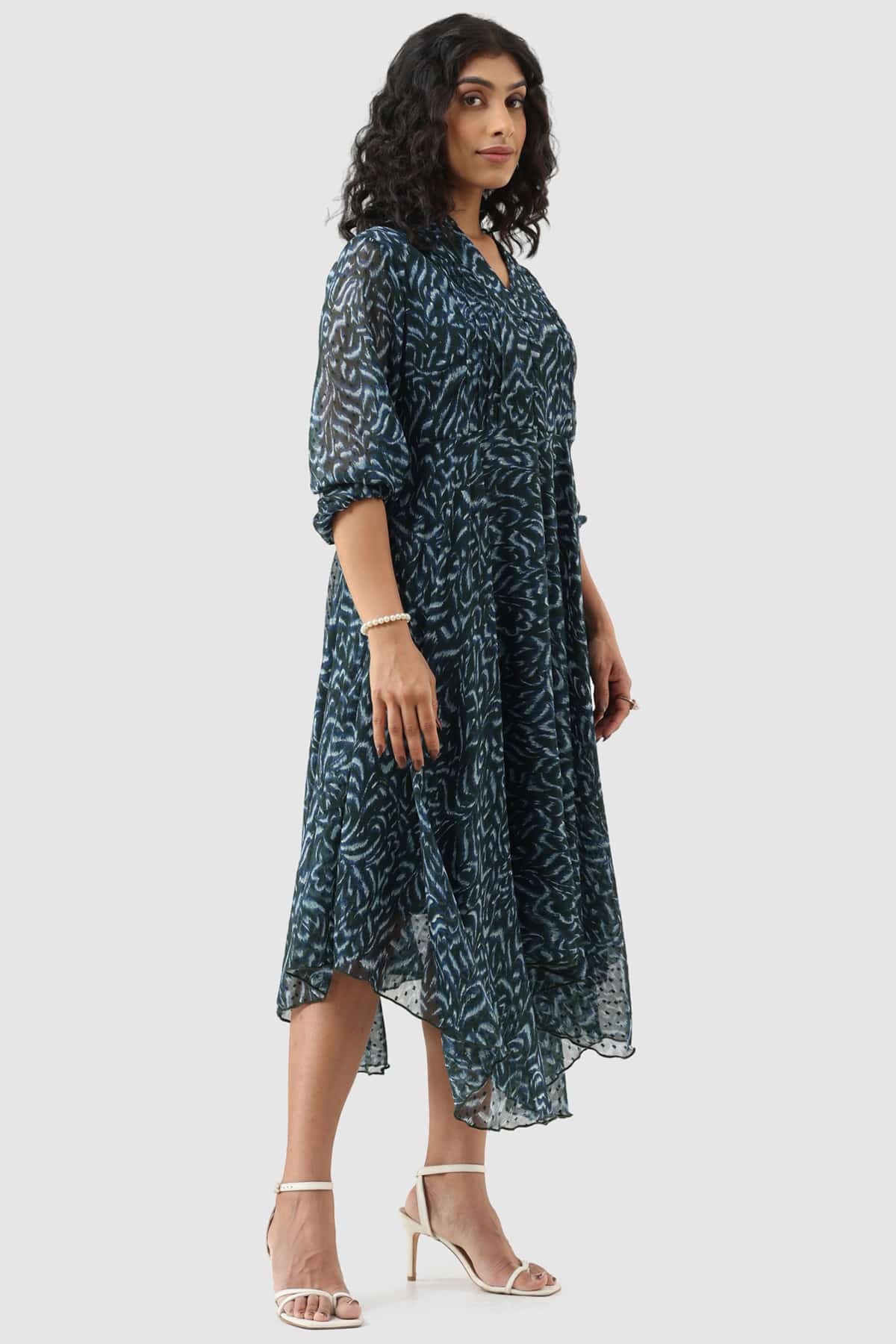 Pintuck Green Dress For Women