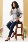 Grey Printed Shirt Ladies
