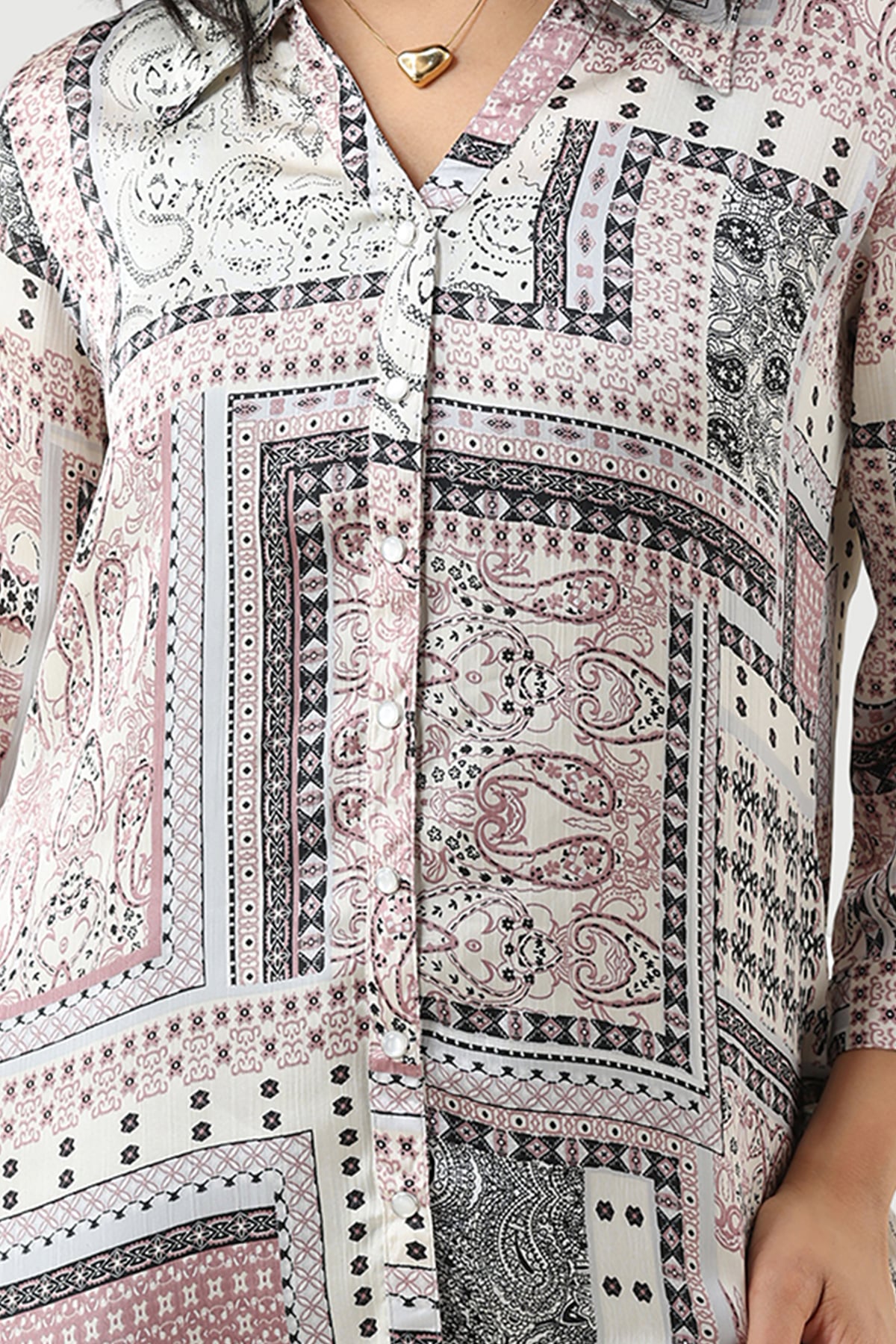 Grey Printed Shirt Ladies