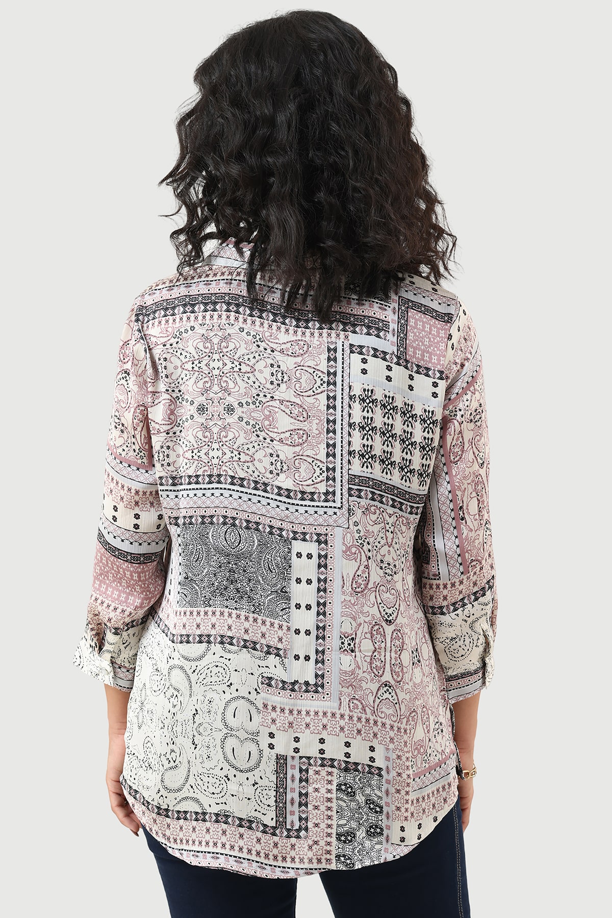 Grey Printed Shirt Ladies