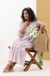Printed Lavender Dress For Women