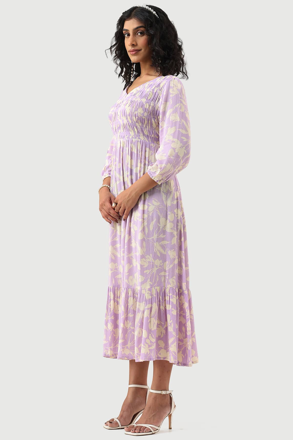 Printed Lavender Dress For Women
