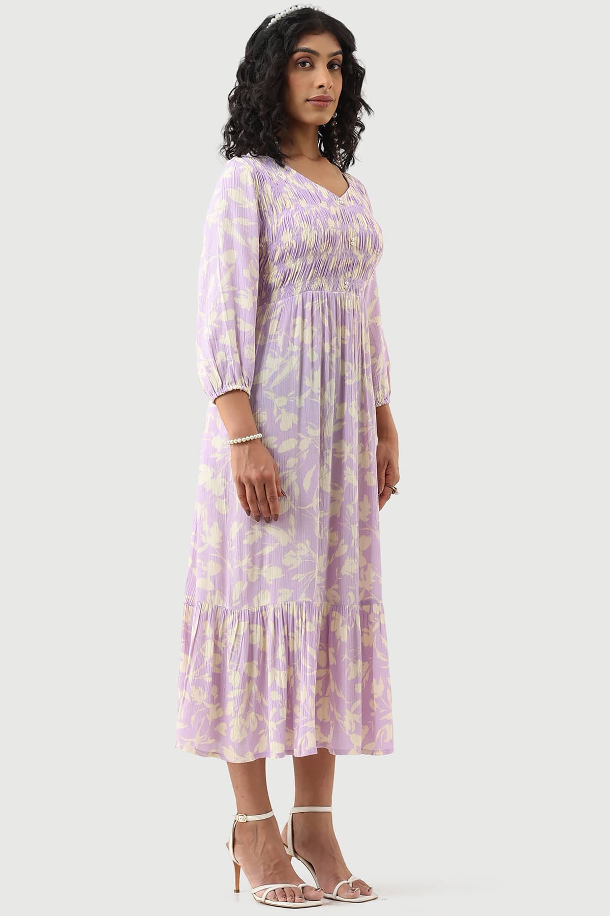 Printed Lavender Dress For Women