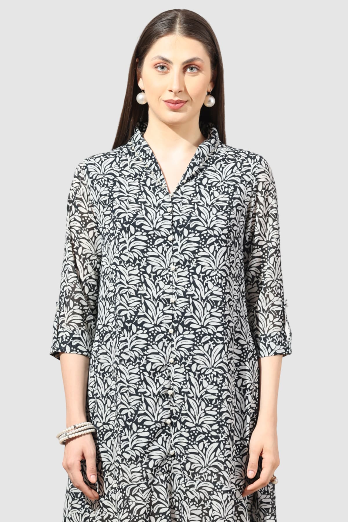 Printed Black Dress For Women