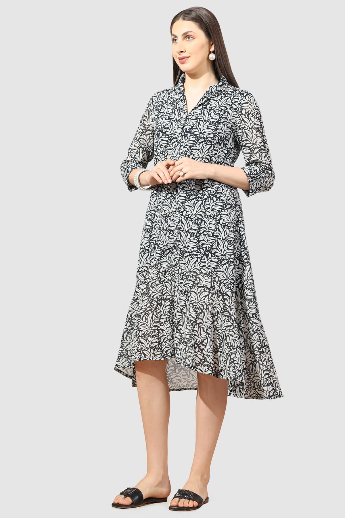Printed Black Dress For Women